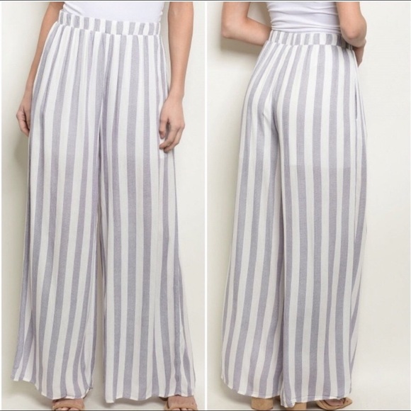 Lavender Striped Wide Leg Pants - Picture 2 of 2